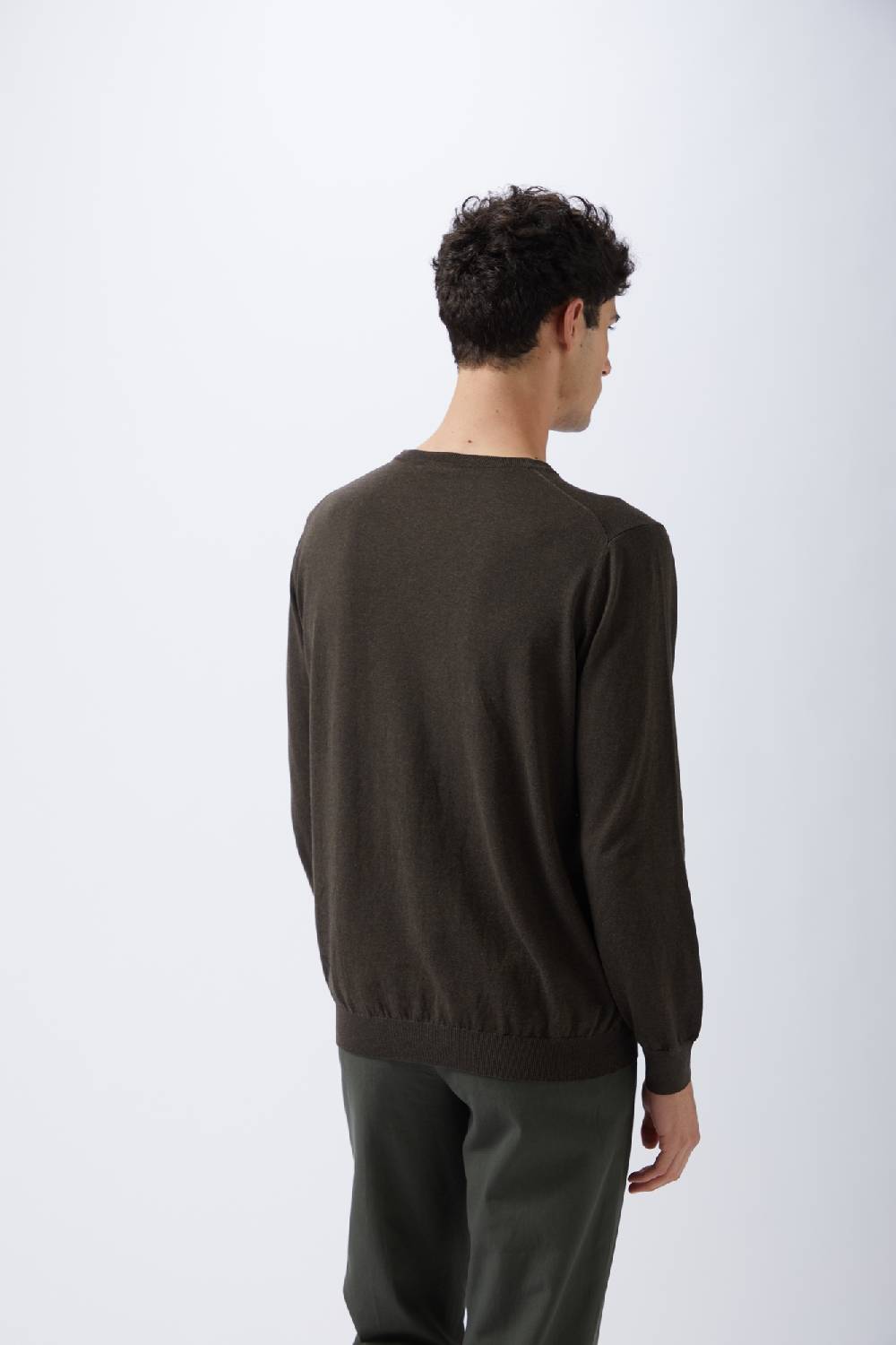 Kangra Cashmere Maglia Girocollo Rasata In Cotone