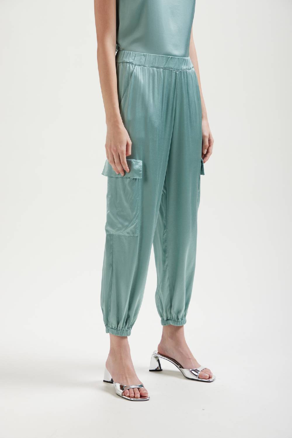 Kangra Cashmere Pantalone Cargo In Viscosa Stretch