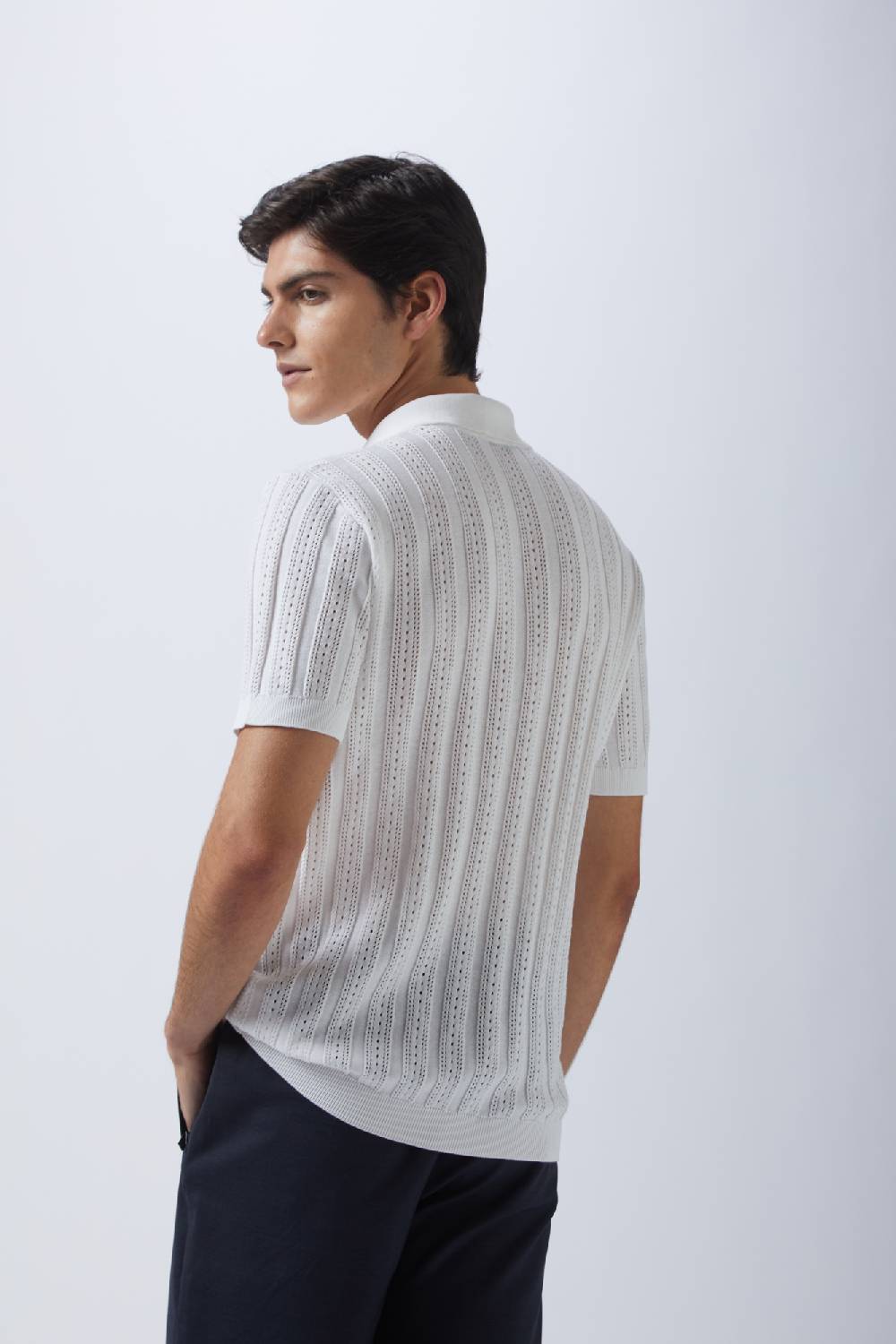 Kangra Cashmere Polo Mezza Manica Coste Punzonate