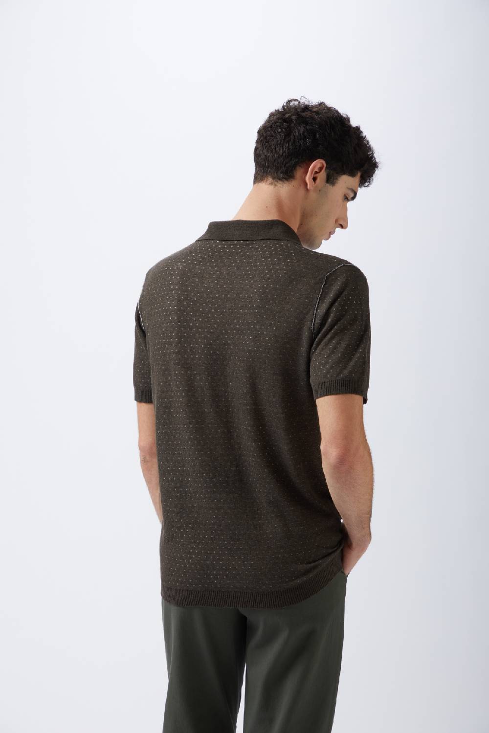 Kangra Cashmere Polo Mezza Manica Pois Bicolore