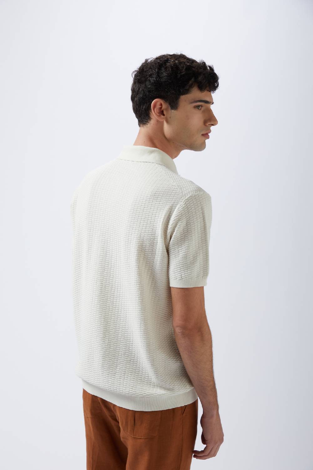 Kangra Cashmere Polo Mezza Manica Punto Nocciola