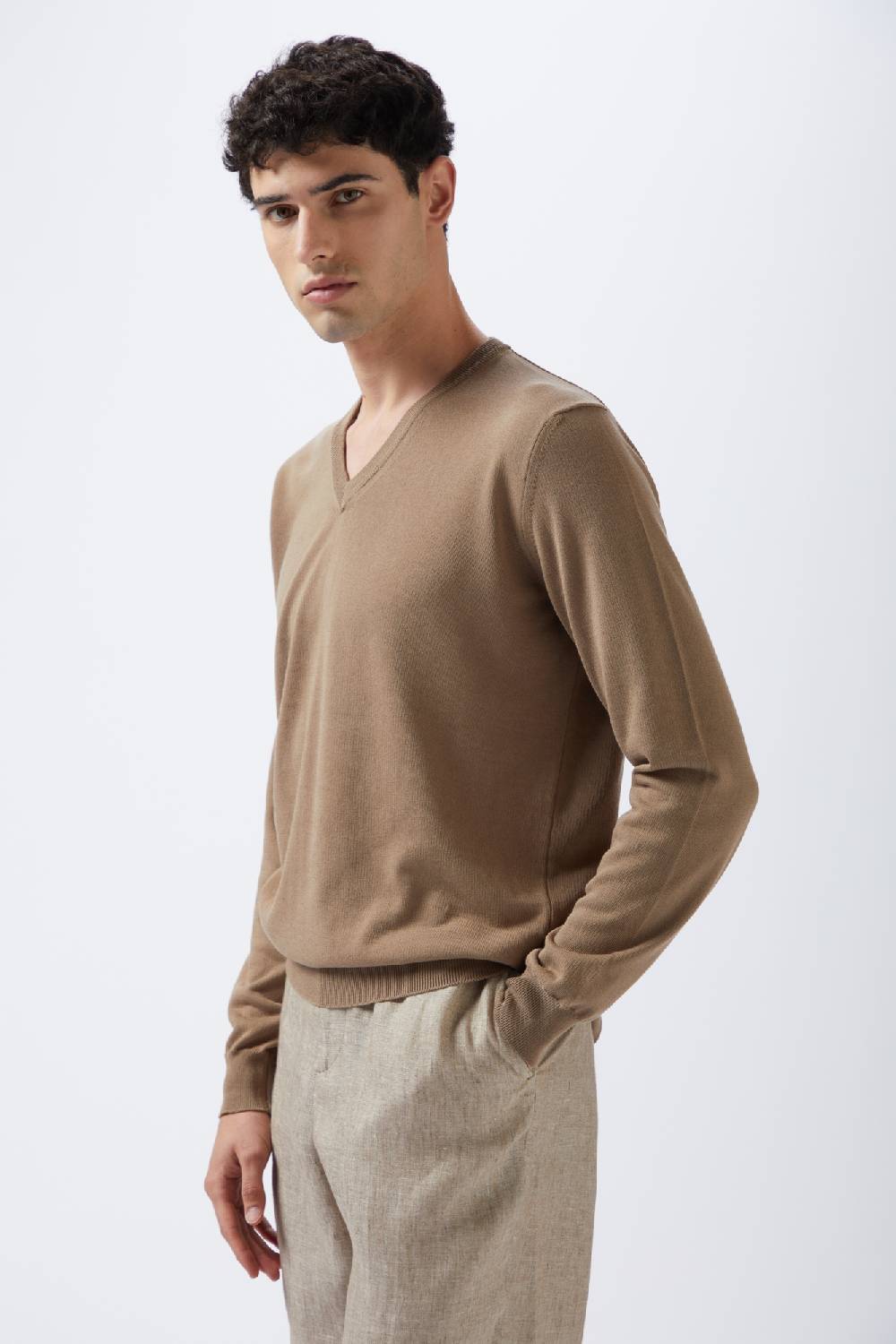 Kangra Cashmere Pullover Rasato In Cotone