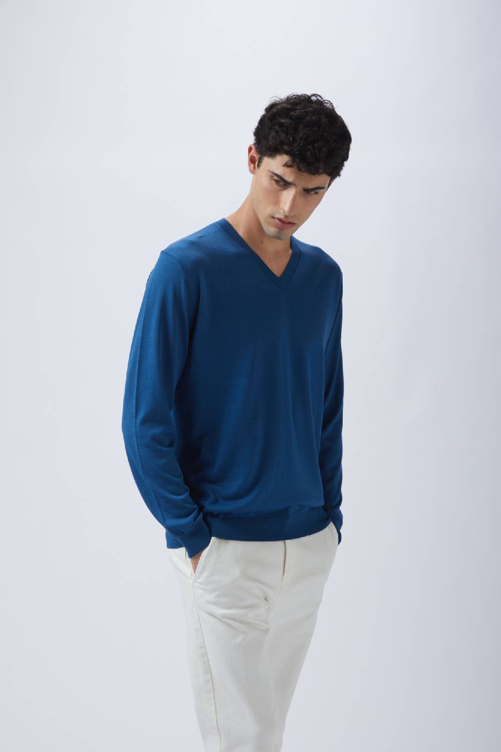 Kangra Cashmere Pullover Rasato in Seta e Cotone