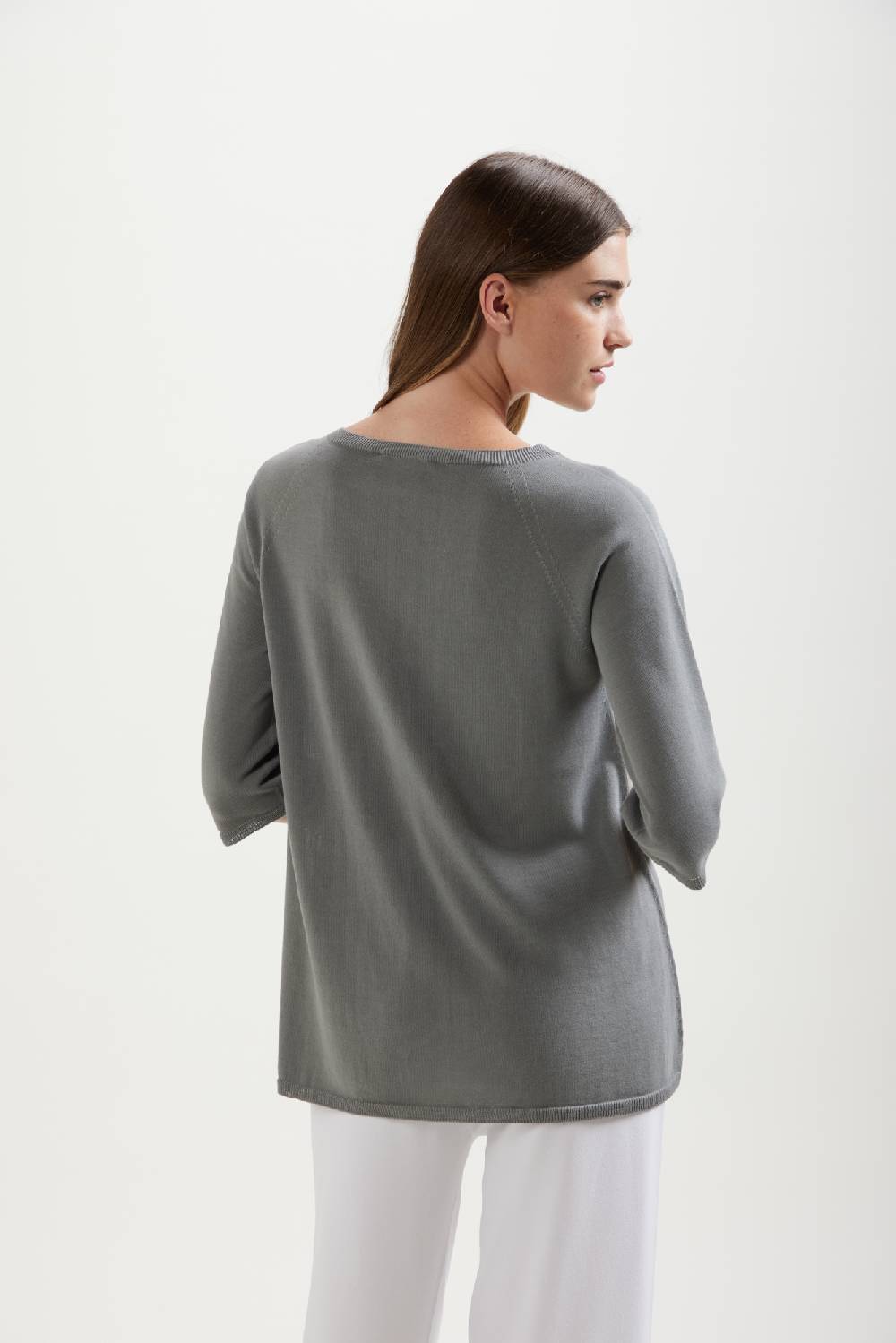 Kangra Cashmere Maglia Girocollo Linea Ad A In Cotone