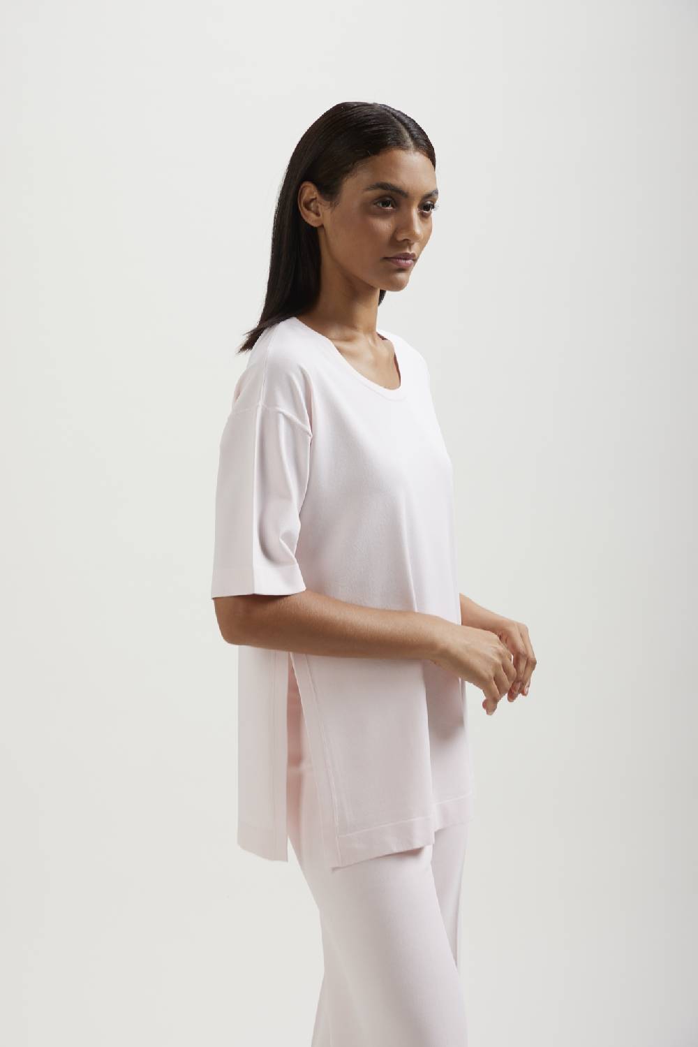 Kangra Cashmere Maglia Girocollo Over Rasata Con Spacchi