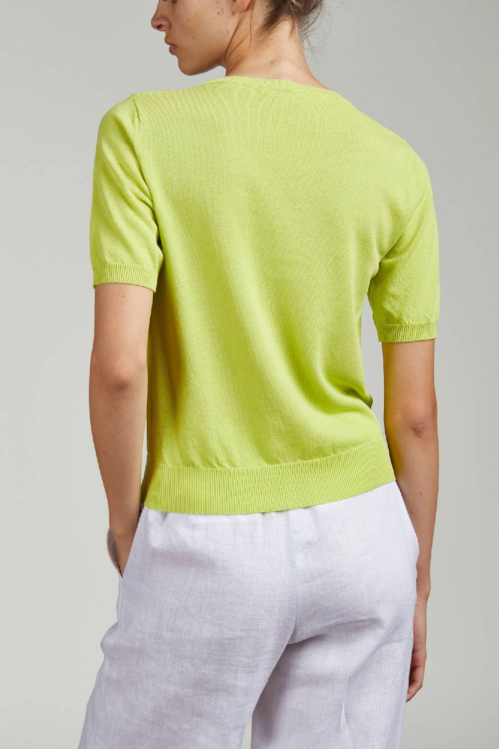 Kangra Cashmere Maglia In Cotone Con Manica Al Gomito