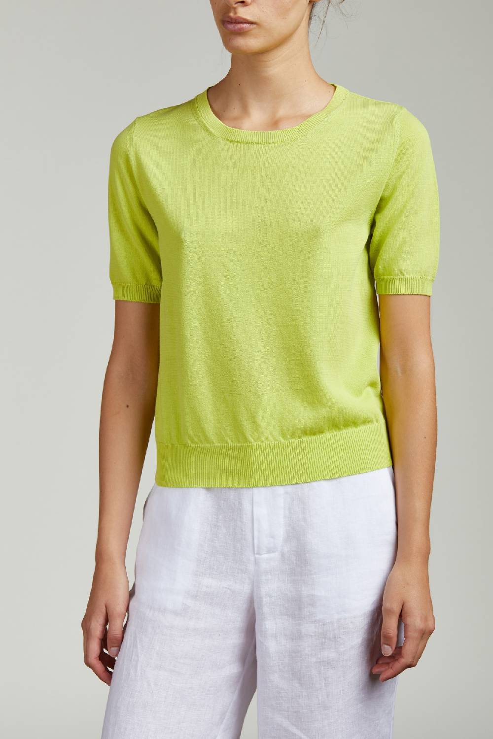 Kangra Cashmere Maglia In Cotone Con Manica al Gomito