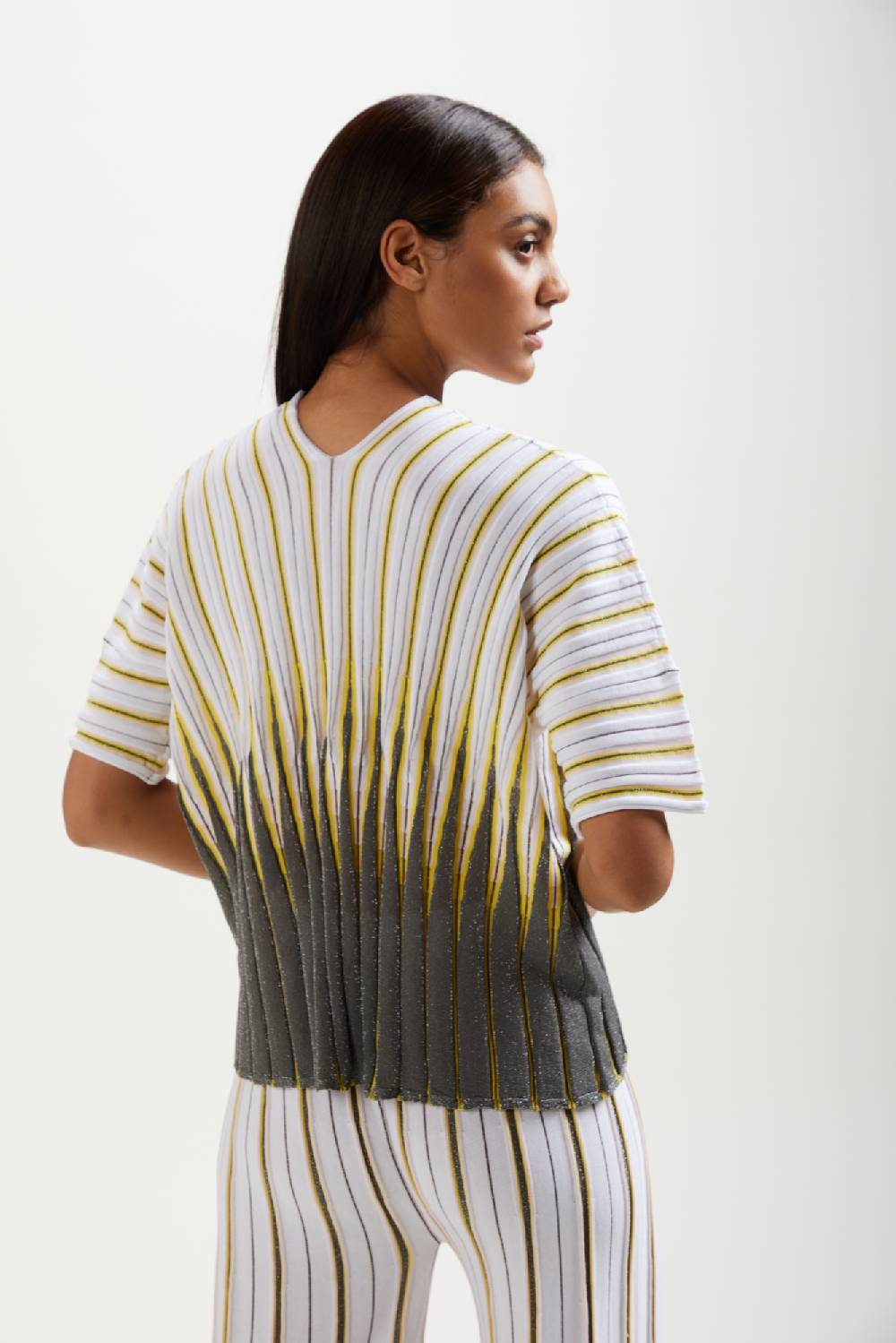 Kangra Cashmere Maglia "Scollo V" Jacquard In Cotone-Lurex