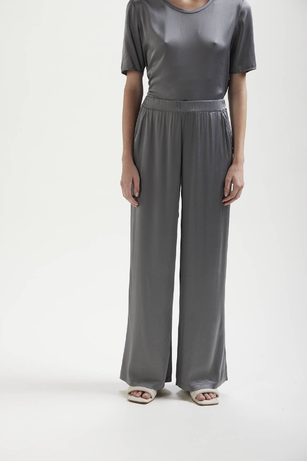 Kangra Cashmere Pantalone Palazzo In Viscosa Stretch