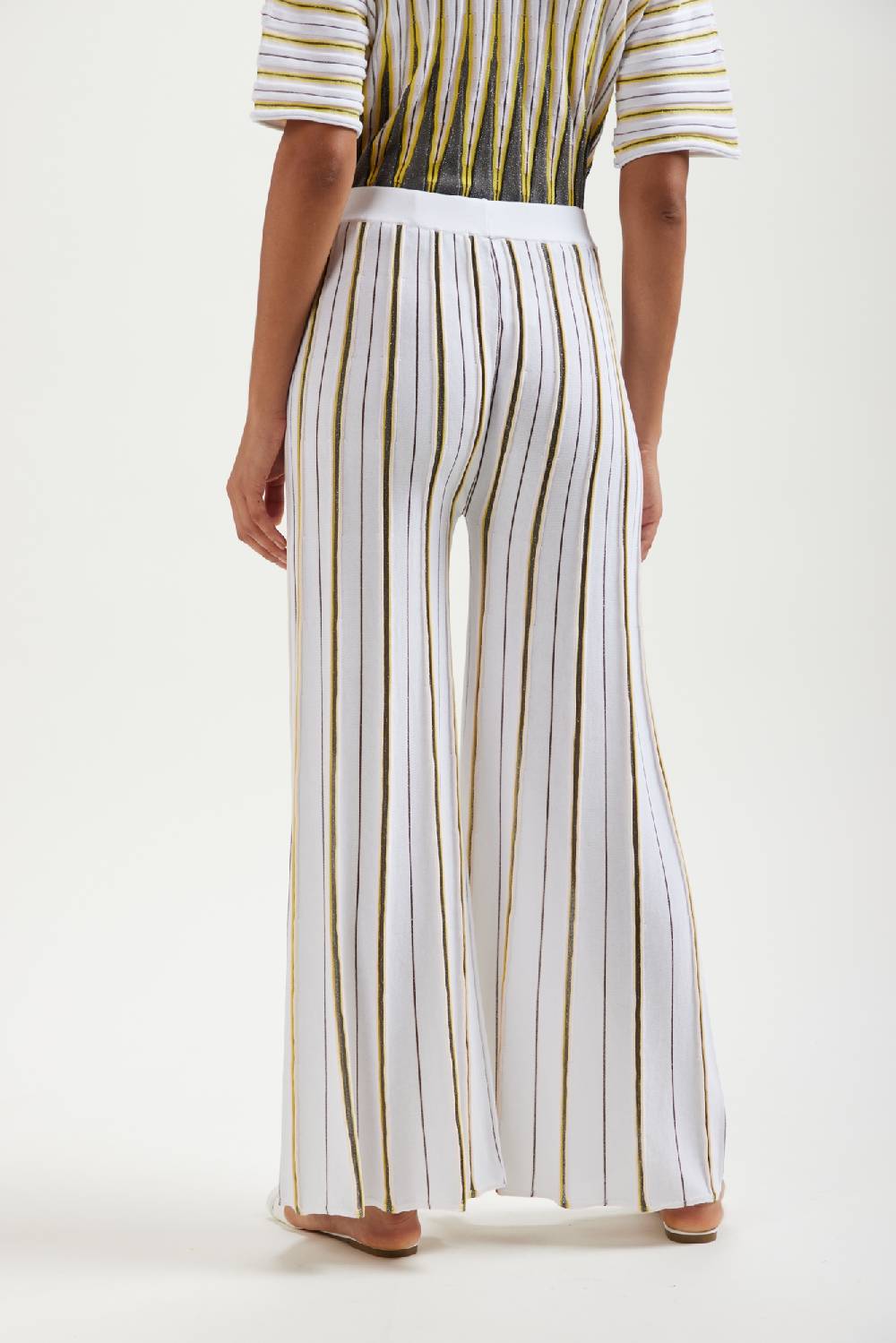 Kangra Cashmere Pantalone Palazzo Jacquard In Cotone E Lurex