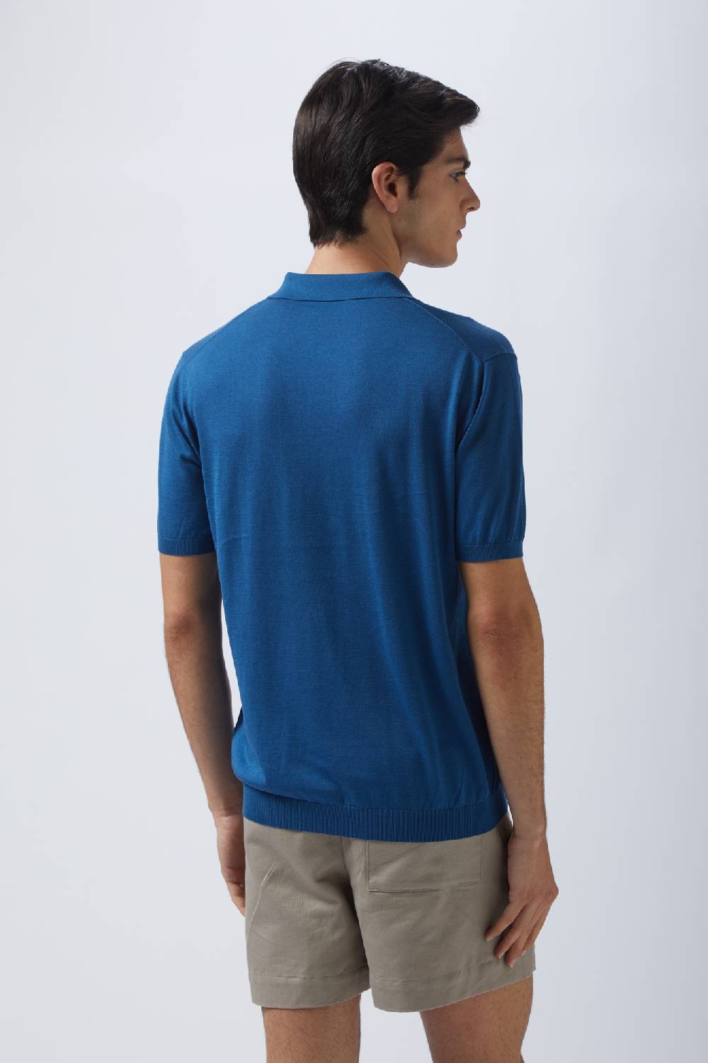 Kangra Cashmere Polo Mezza Manica Rasata In Seta E Cotone