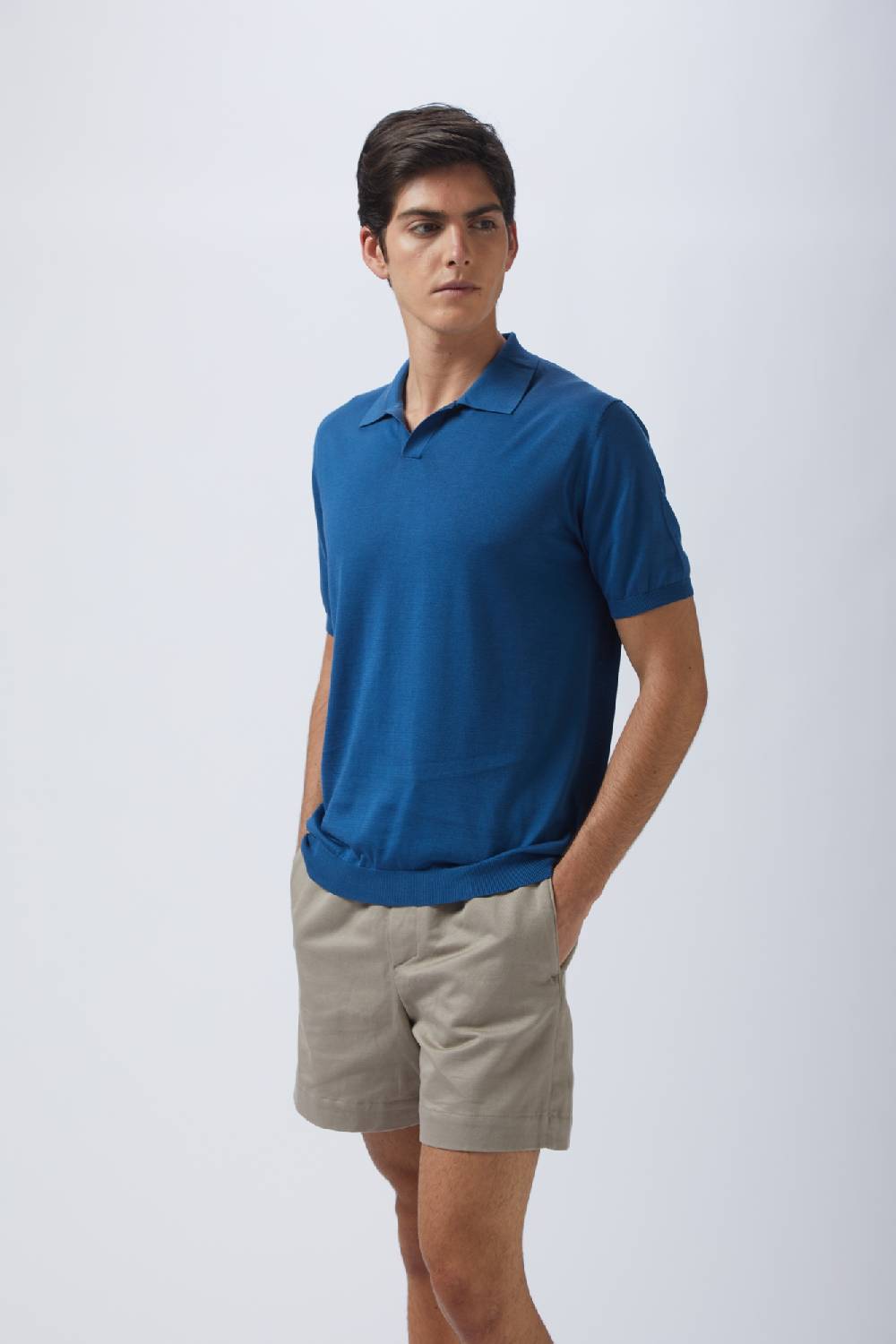 Kangra Cashmere Polo Mezza Manica Rasata In Seta e Cotone