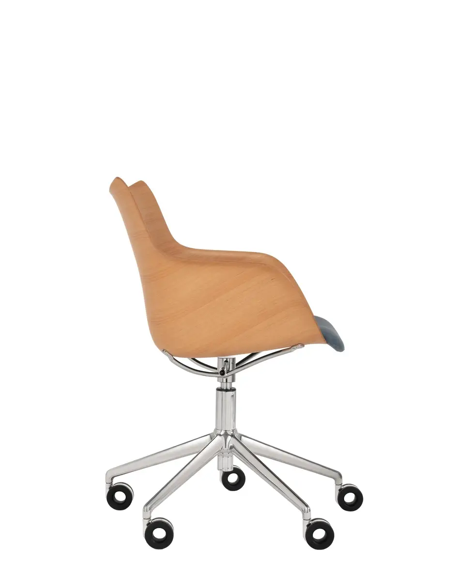 Kartell Q/wood Rotelle Soft Philippe Starck