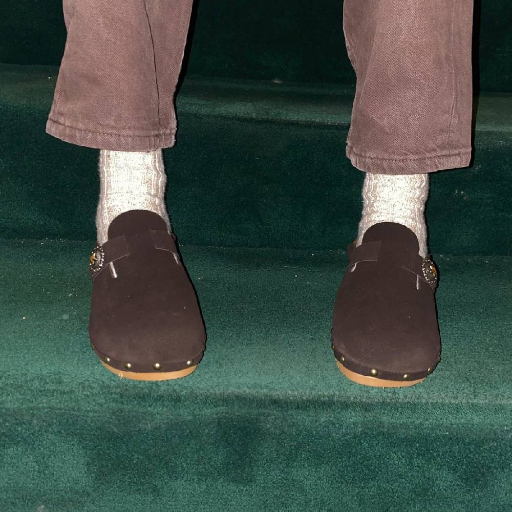 Kate Cate ALLEGRA CLOGS BROWN SUEDE CALFSKIN