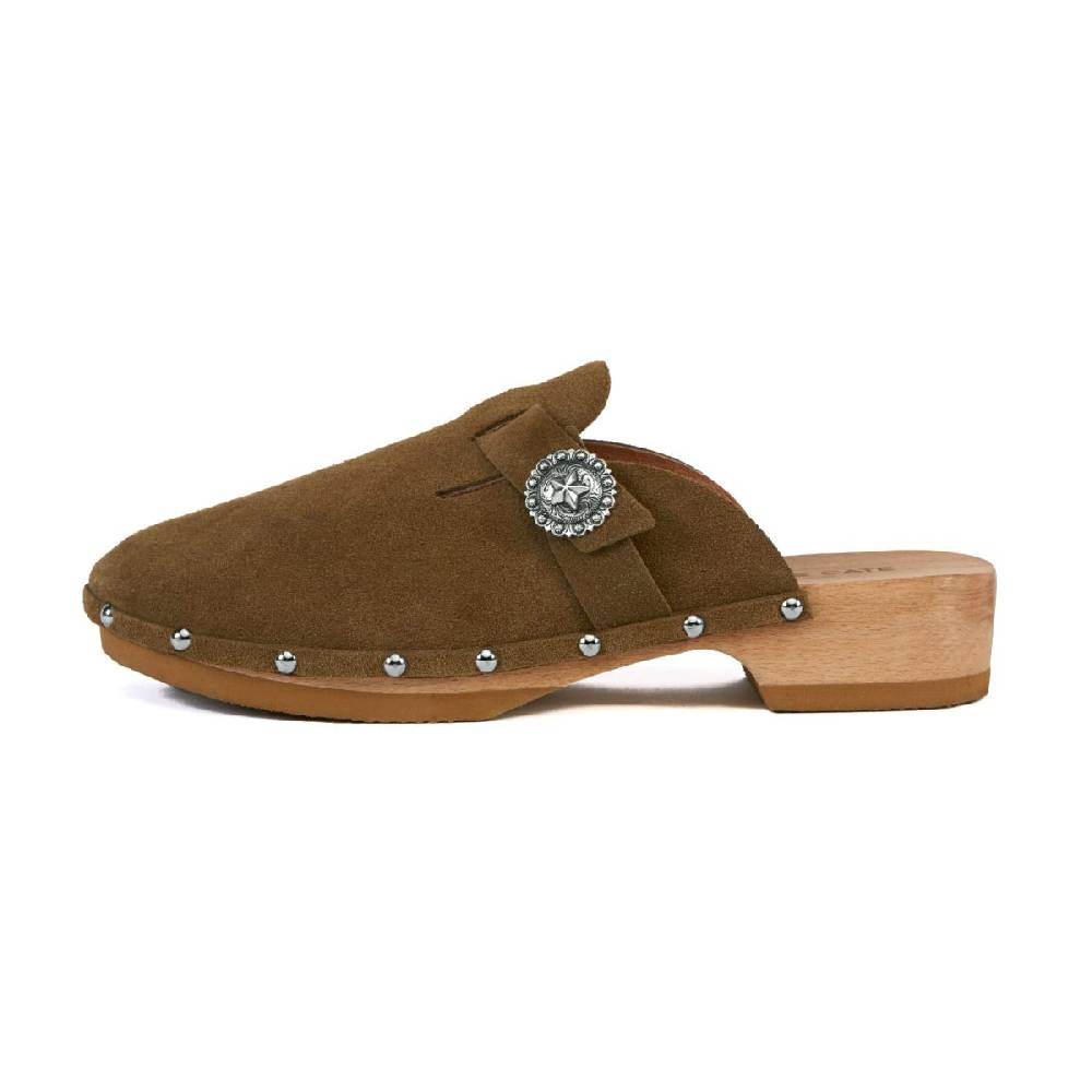 Kate Cate ALLEGRA CLOGS KAKI SUEDE CALFSKIN