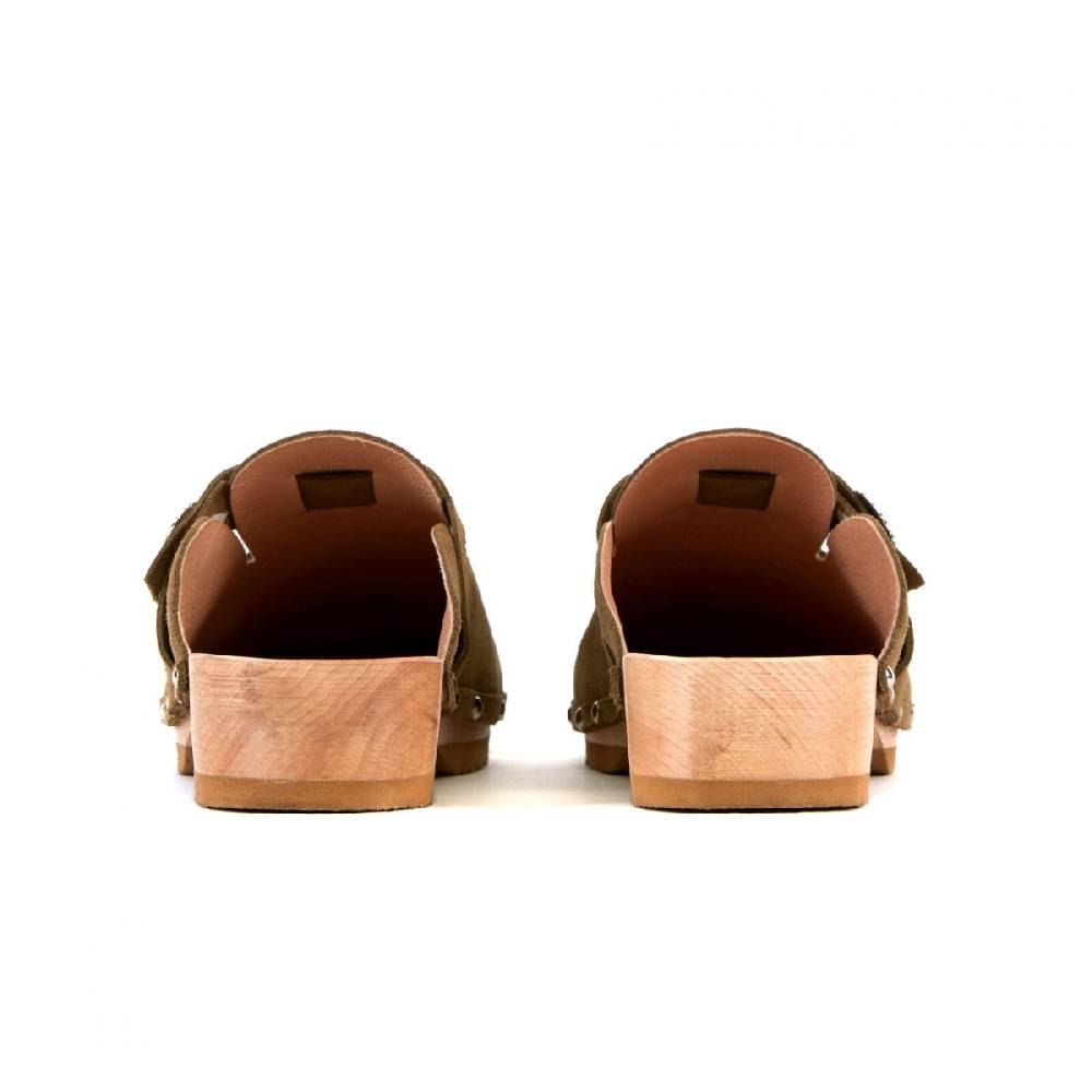 Kate Cate ALLEGRA CLOGS KAKI SUEDE CALFSKIN