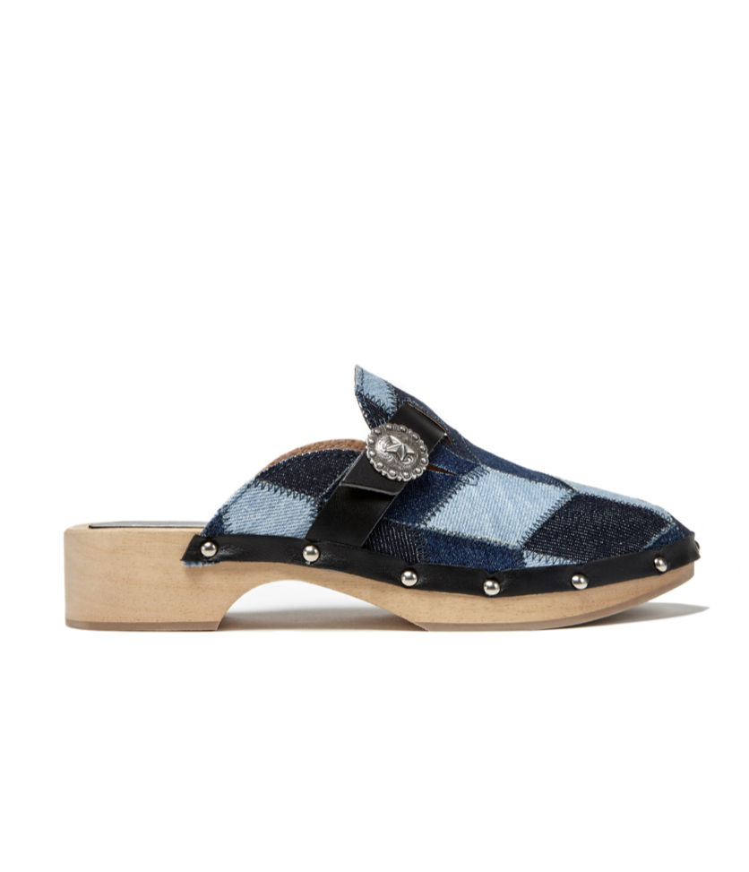 Kate Cate ALLEGRA CLOGS PATCH DENIM