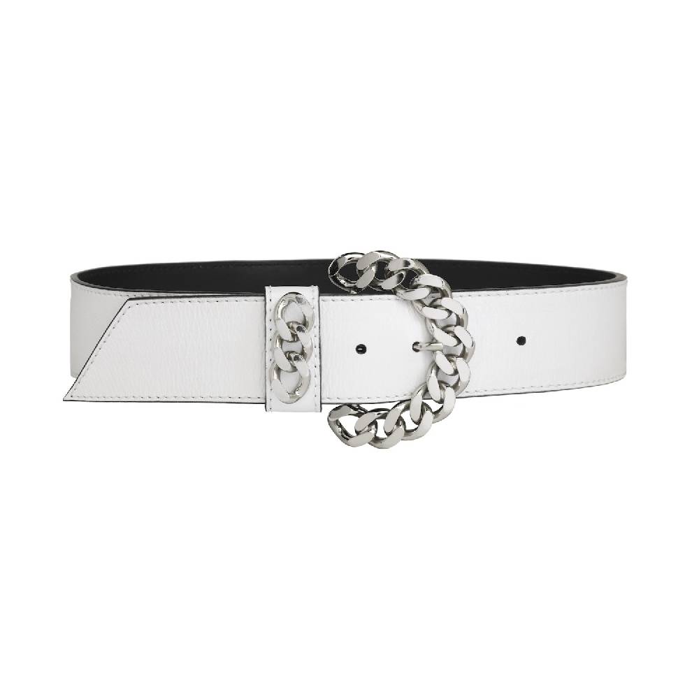 Kate Cate CHAINY BELT WHITE CRACKED NAPPA CALFSKIN