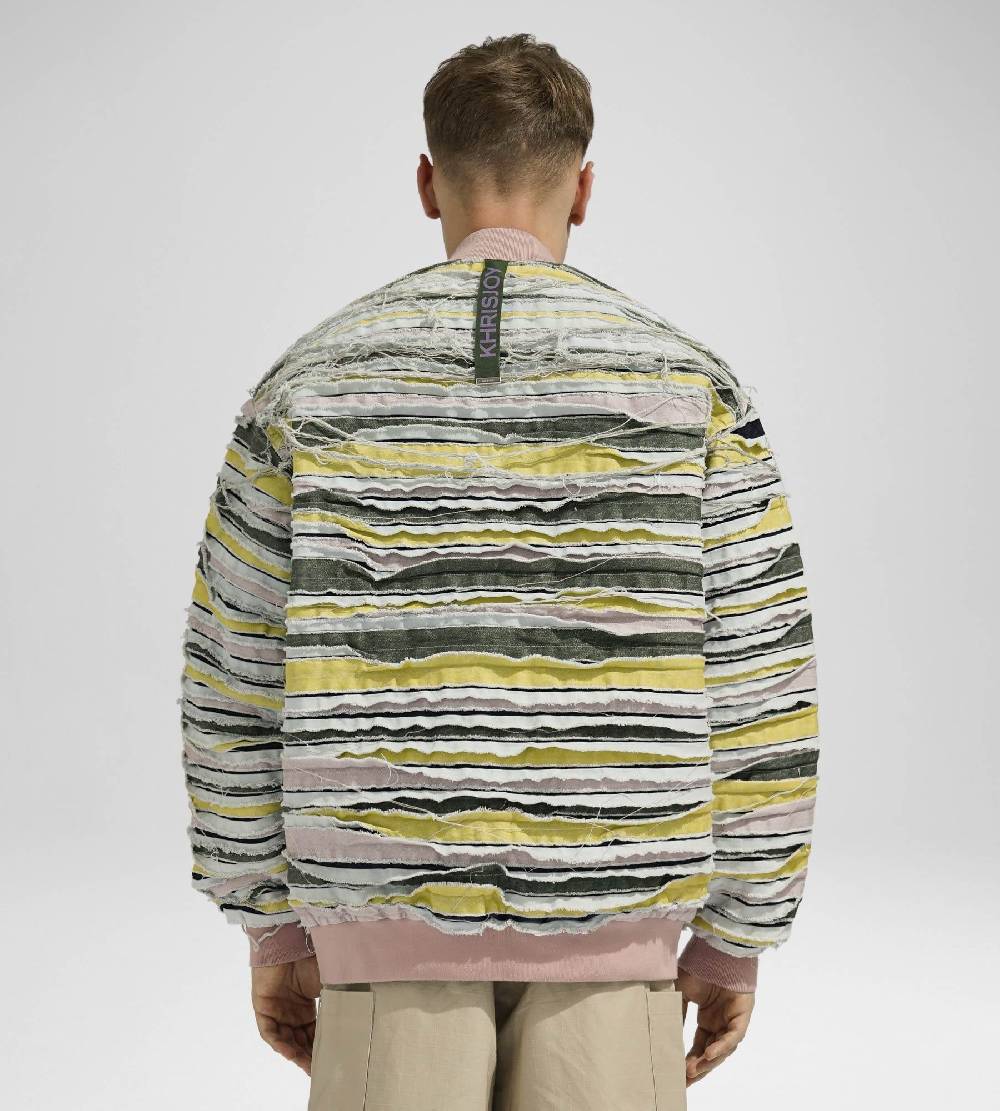 Khrisjoy BOMBER DENIM STRIPES MULTICOLOR DENIM