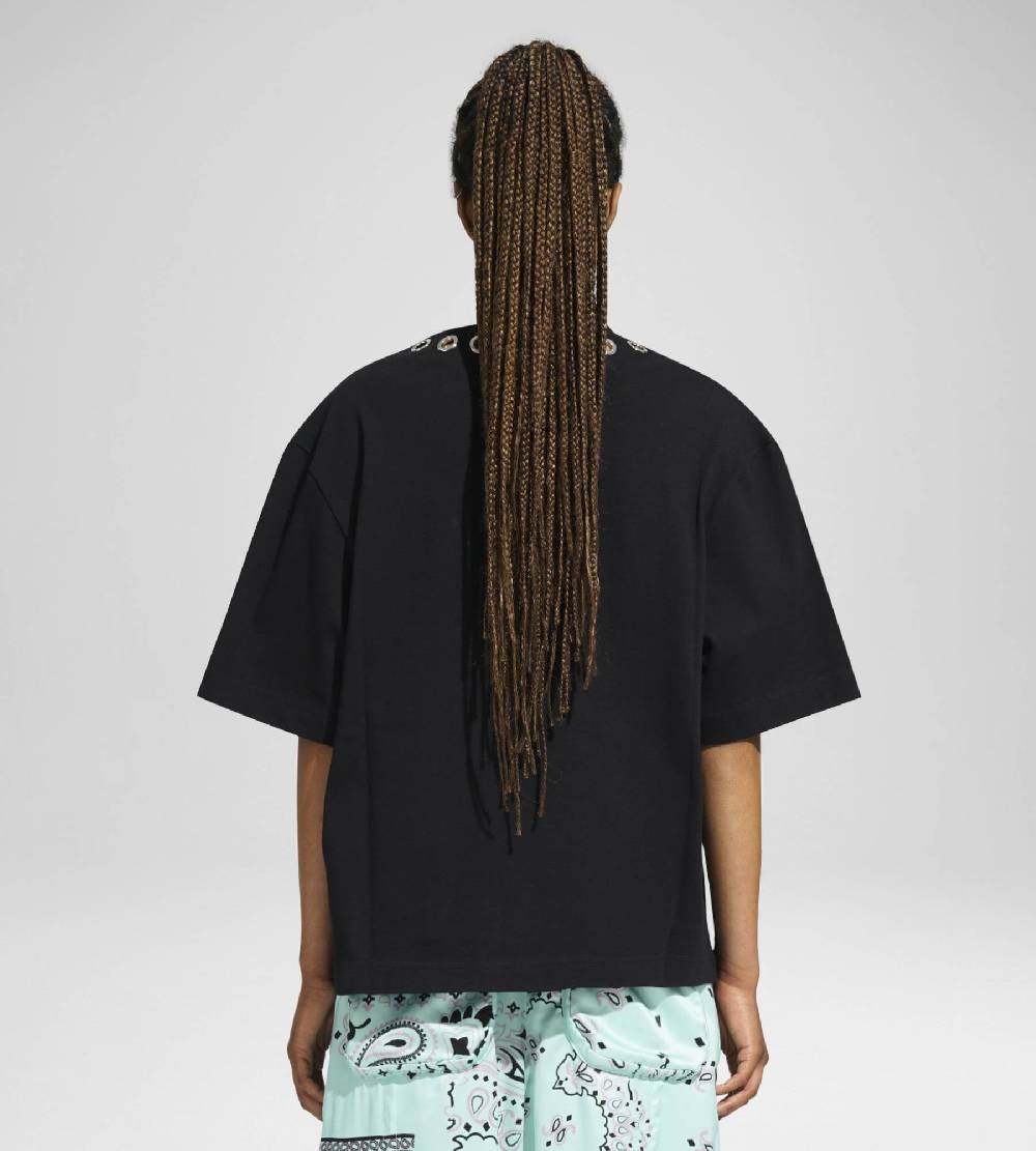 Khrisjoy EYELETS TEE BLACK