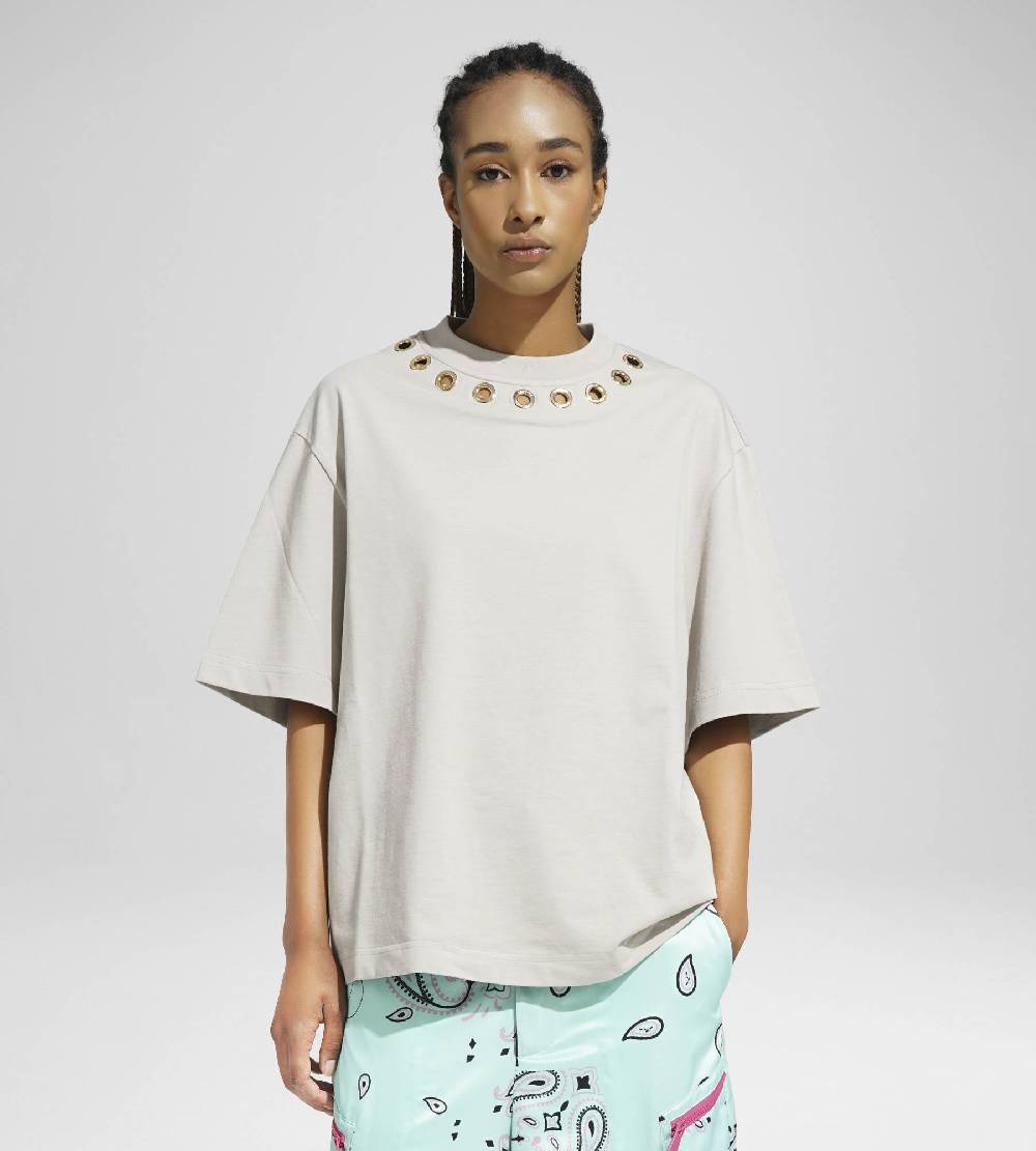 Khrisjoy EYELETS TEE DESERT