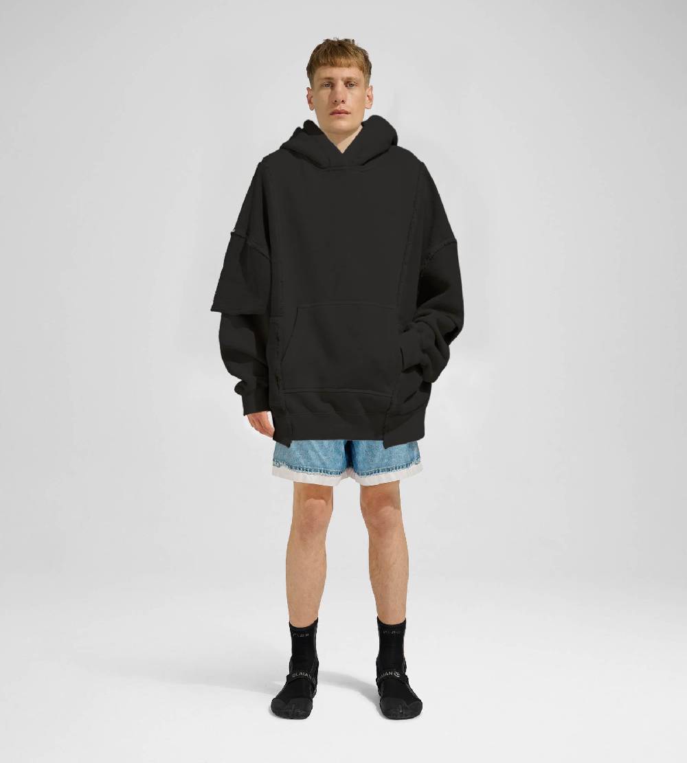 Khrisjoy HOODIE DOUBLE POCKETS BLACK