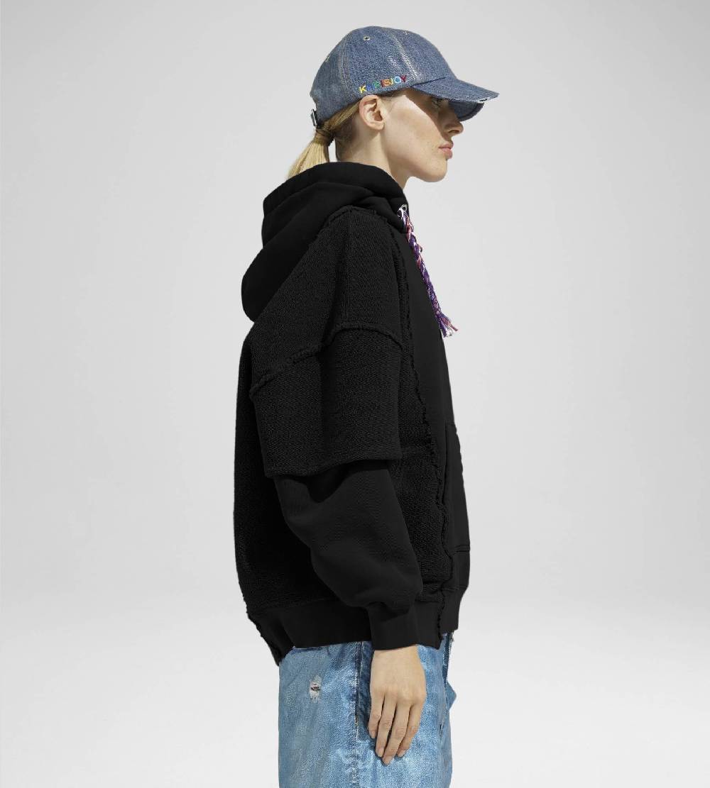 Khrisjoy HOODIE DOUBLE POCKETS BLACK