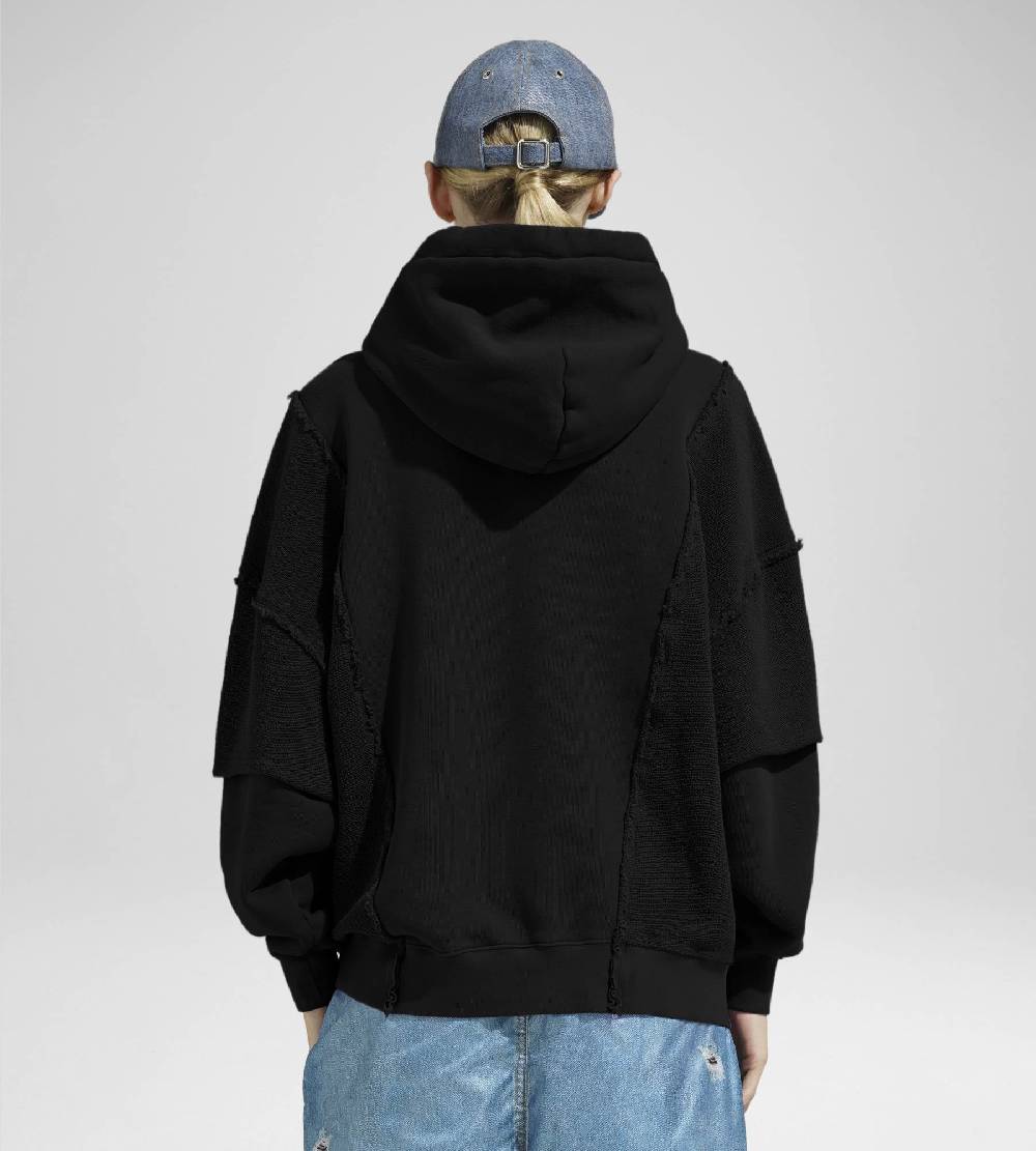 Khrisjoy HOODIE DOUBLE POCKETS BLACK