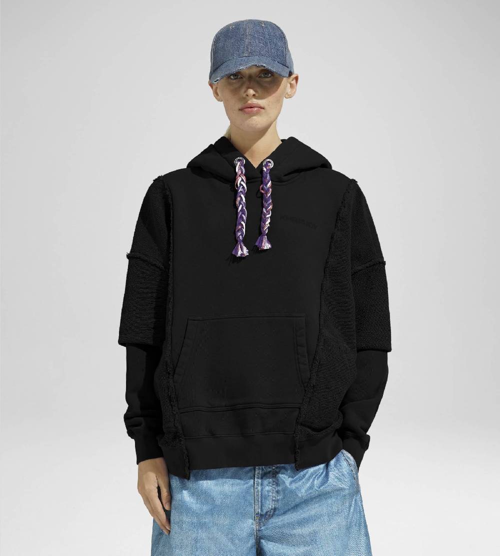 Khrisjoy HOODIE DOUBLE POCKETS BLACK