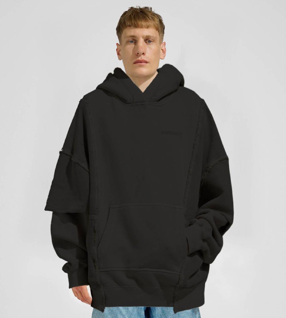 Khrisjoy HOODIE DOUBLE POCKETS BLACK