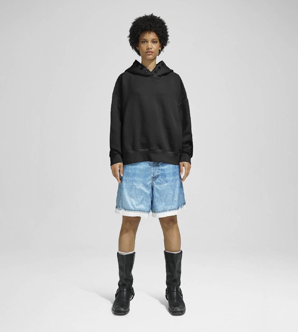 Khrisjoy HOODIE EYELETS BLACK