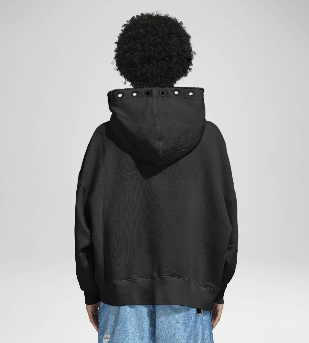 Khrisjoy HOODIE EYELETS BLACK