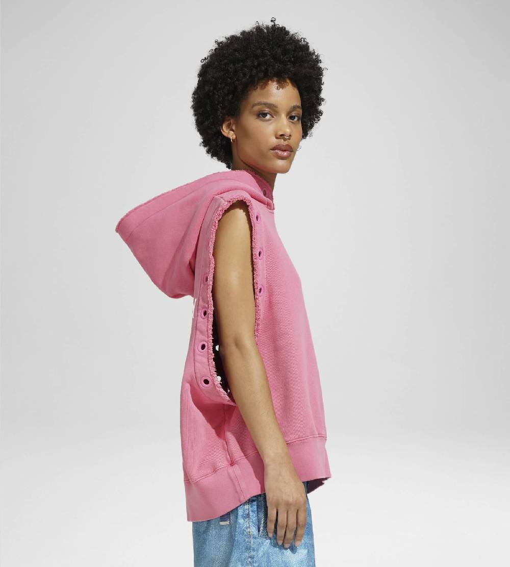 Khrisjoy HOODIE VEST EYELETS CANDY PINK