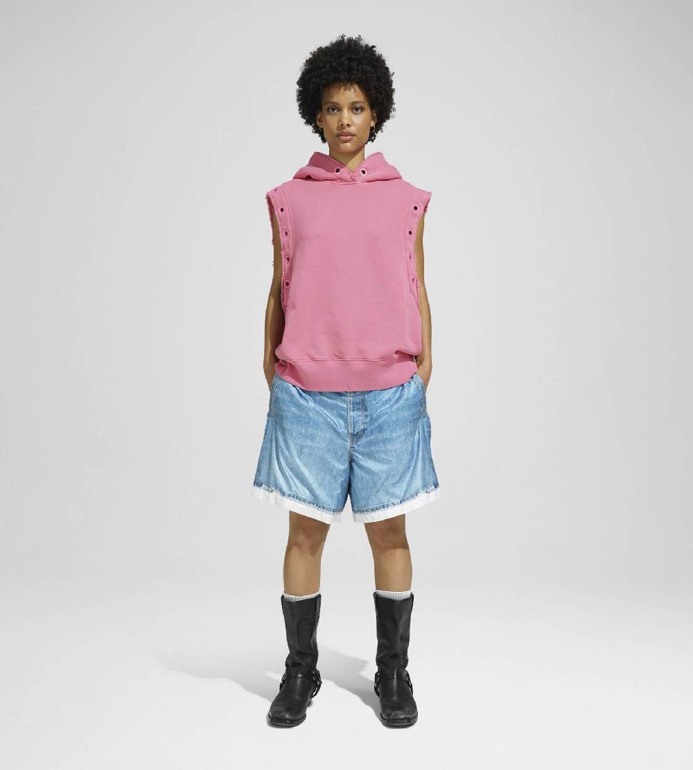 Khrisjoy HOODIE VEST EYELETS CANDY PINK