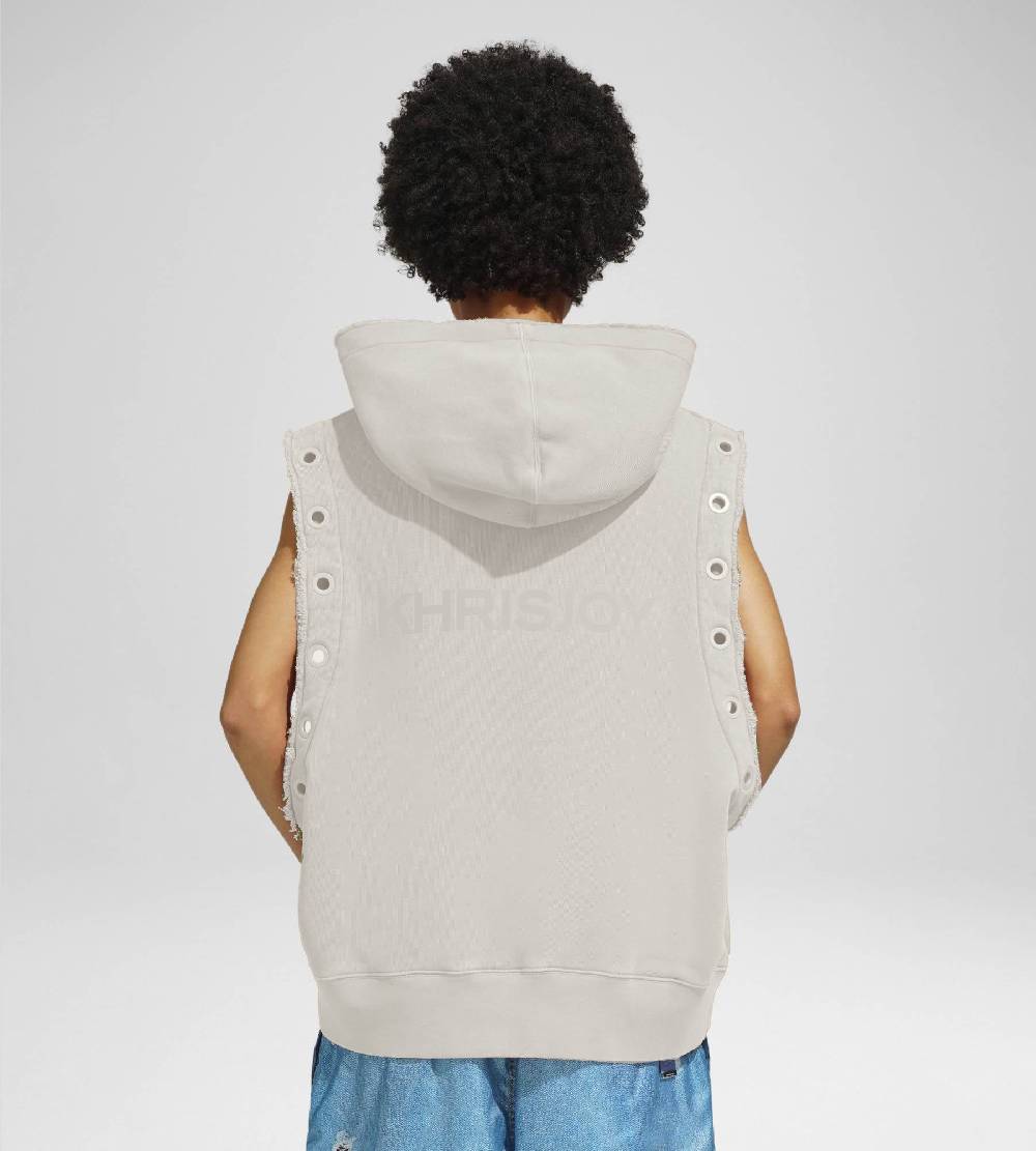 Khrisjoy HOODIE VEST EYELETS DESERT