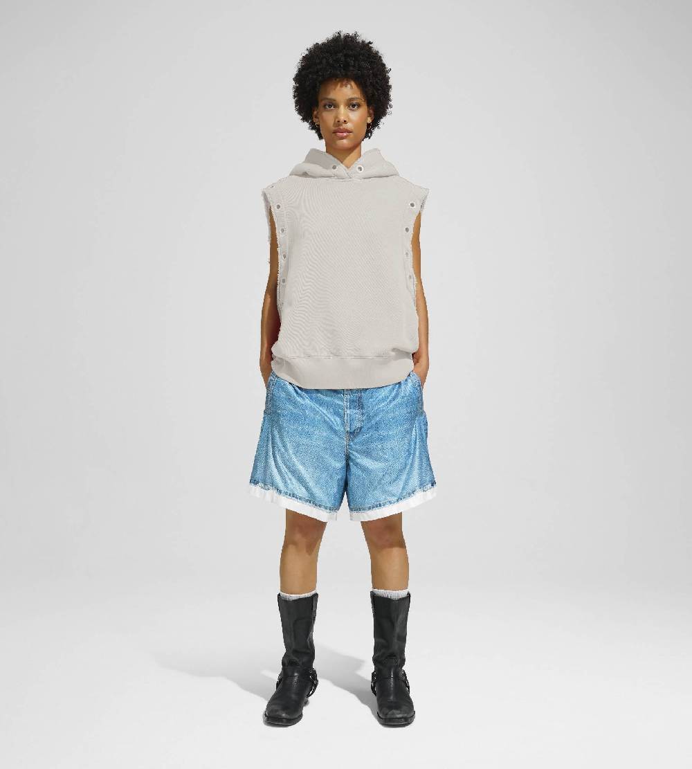 Khrisjoy HOODIE VEST EYELETS DESERT