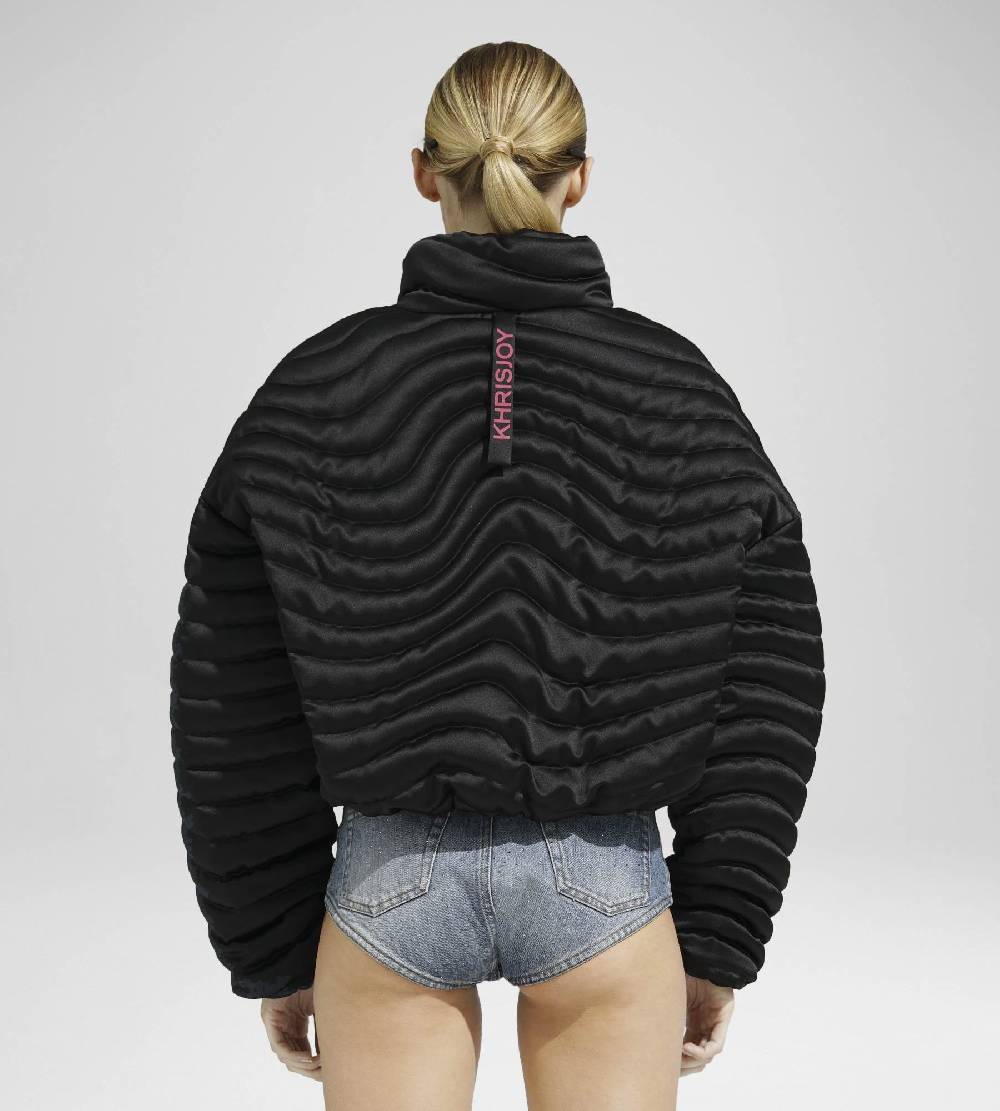 Khrisjoy JOY SATIN CROPPED BLACK