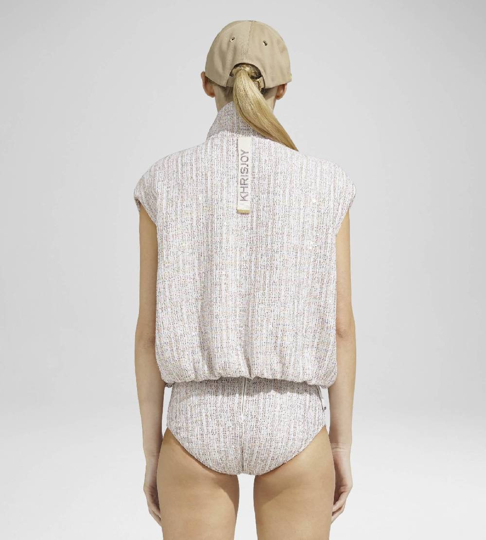 Khrisjoy JOY VEST TWEED CROPPED PAILLETTES TRAMÉ