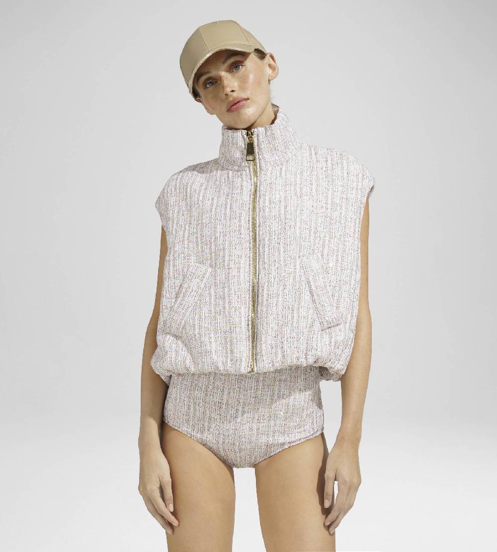 Khrisjoy JOY VEST TWEED CROPPED PAILLETTES TRAMÉ