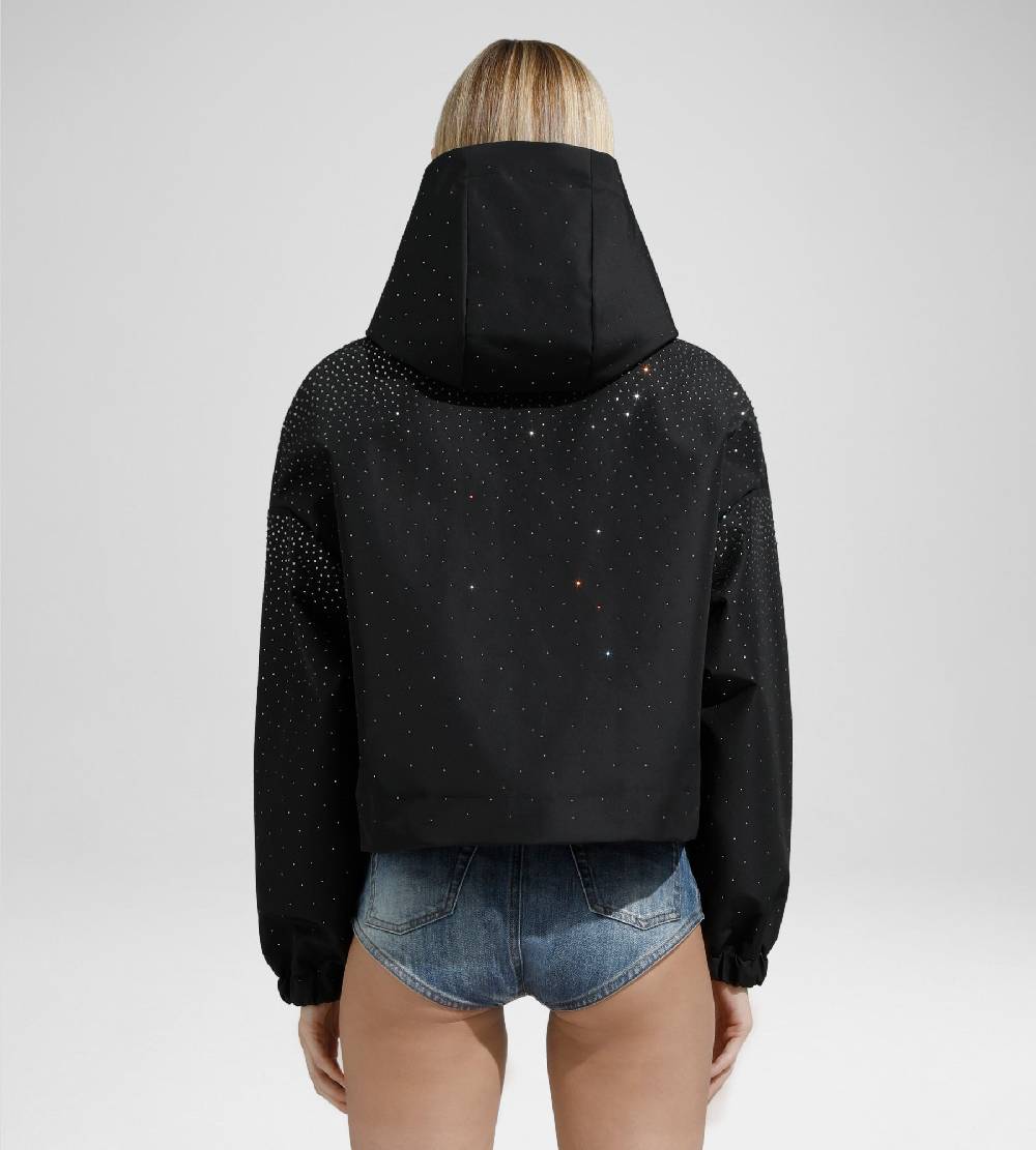 Khrisjoy KHRIS CROP WINDBREAKER STRASS BLACK