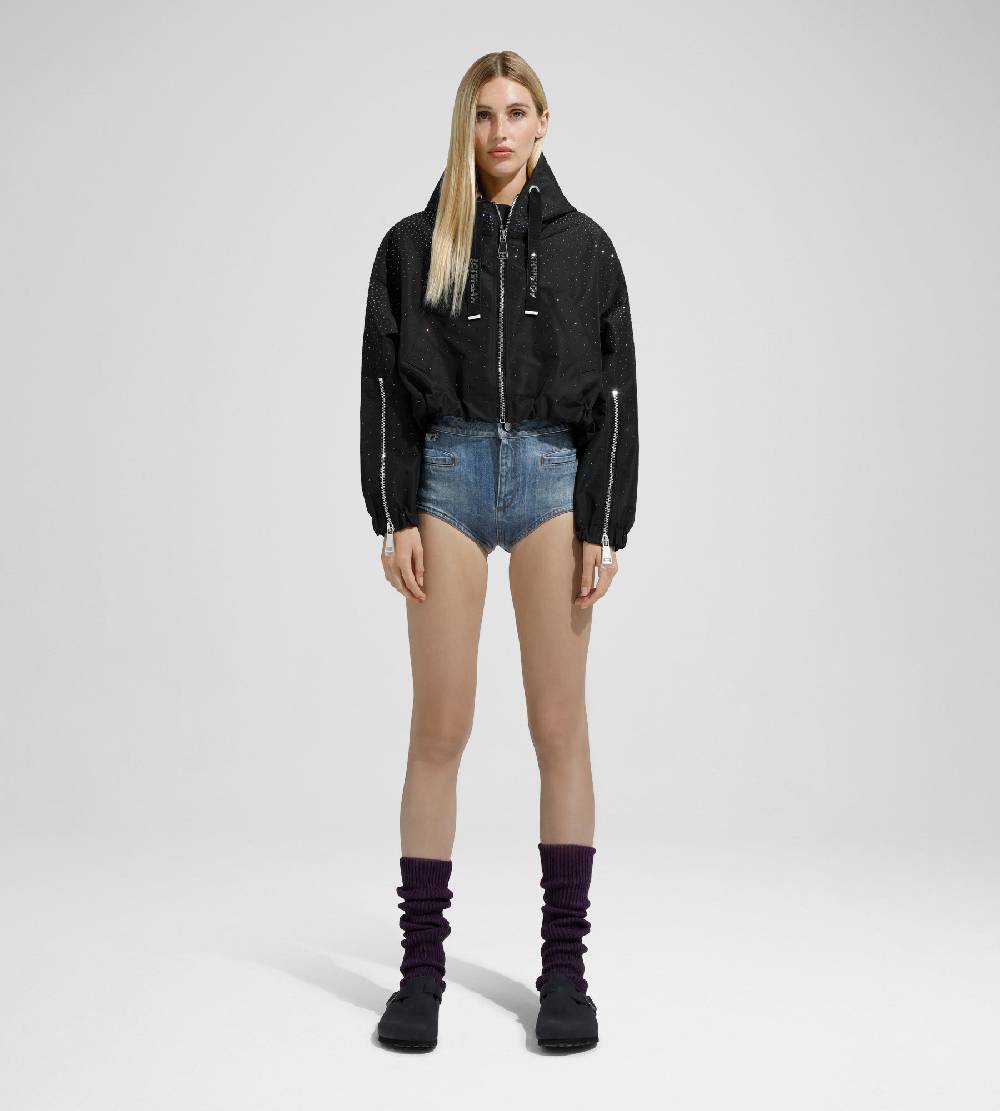 Khrisjoy KHRIS CROP WINDBREAKER STRASS BLACK