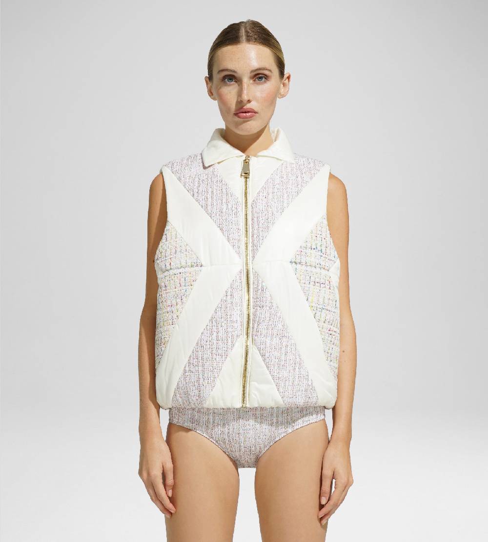 Khrisjoy MATT&GLOSSY TWEED VEST MIX PALE COLORS