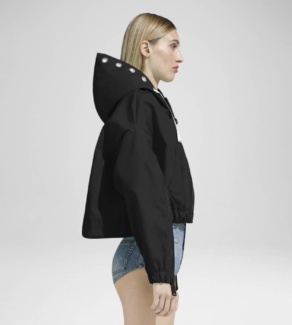 Khrisjoy NEW KHRIS CROP WINDBREAKER BLACK