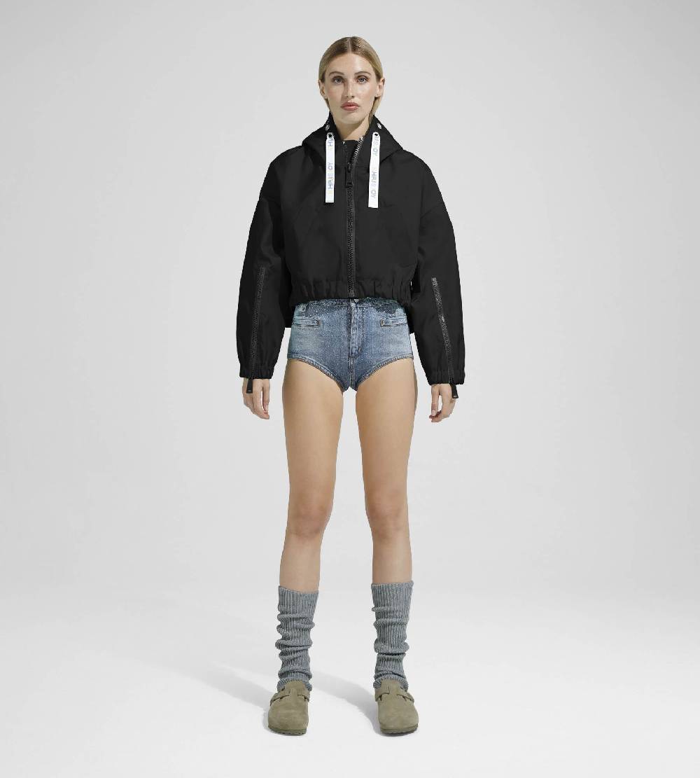 Khrisjoy NEW KHRIS CROP WINDBREAKER BLACK