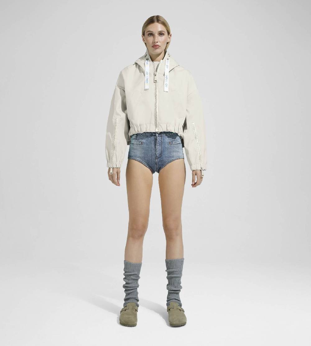 Khrisjoy NEW KHRIS CROP WINDBREAKER DESERT