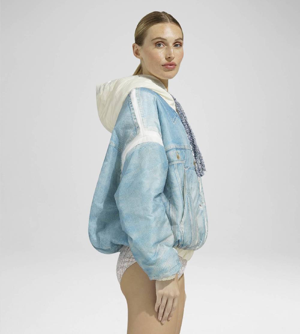 Khrisjoy PUFF HOODIE PRINT DENIM MEDIUM DENIM