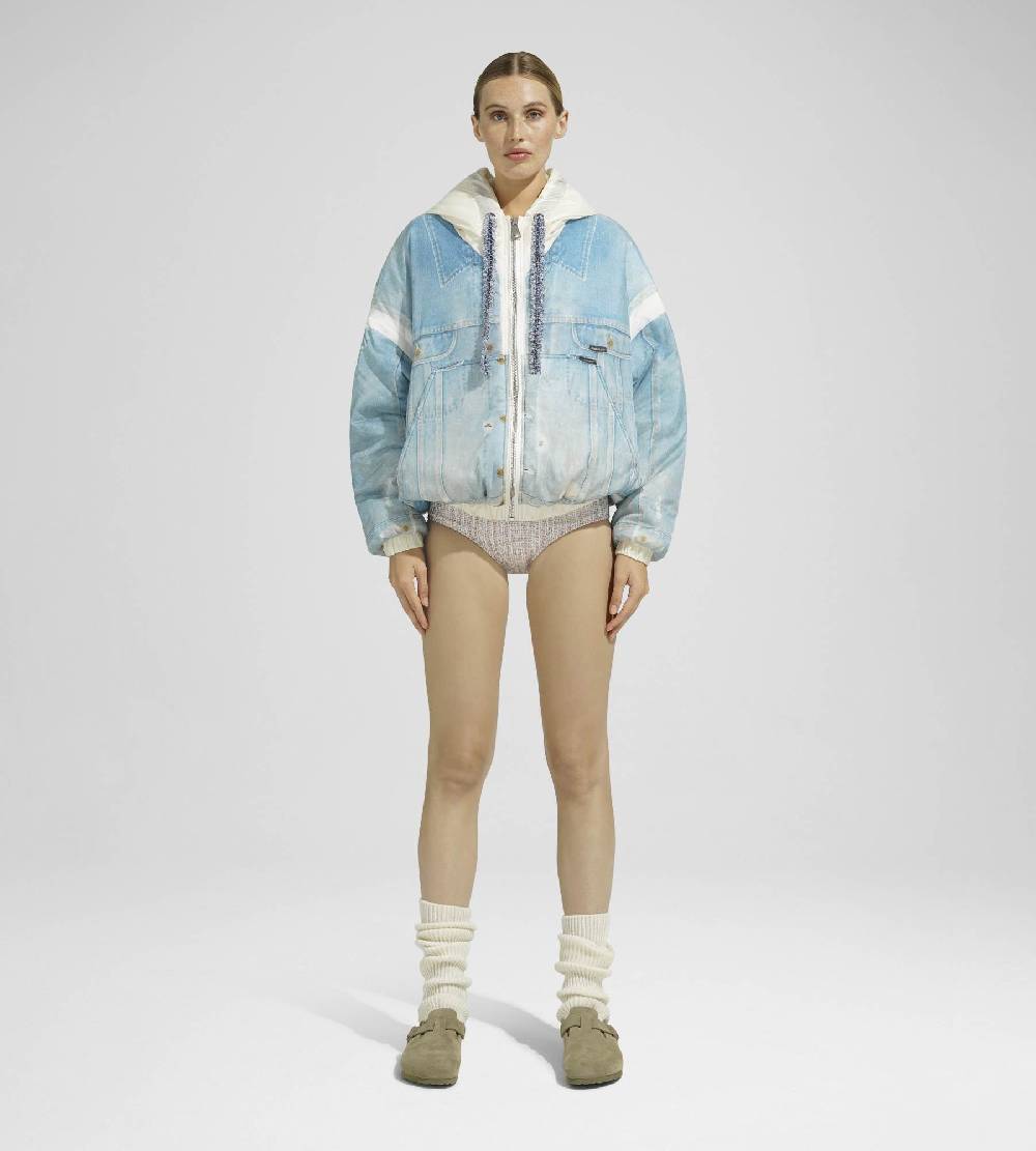 Khrisjoy PUFF HOODIE PRINT DENIM MEDIUM DENIM