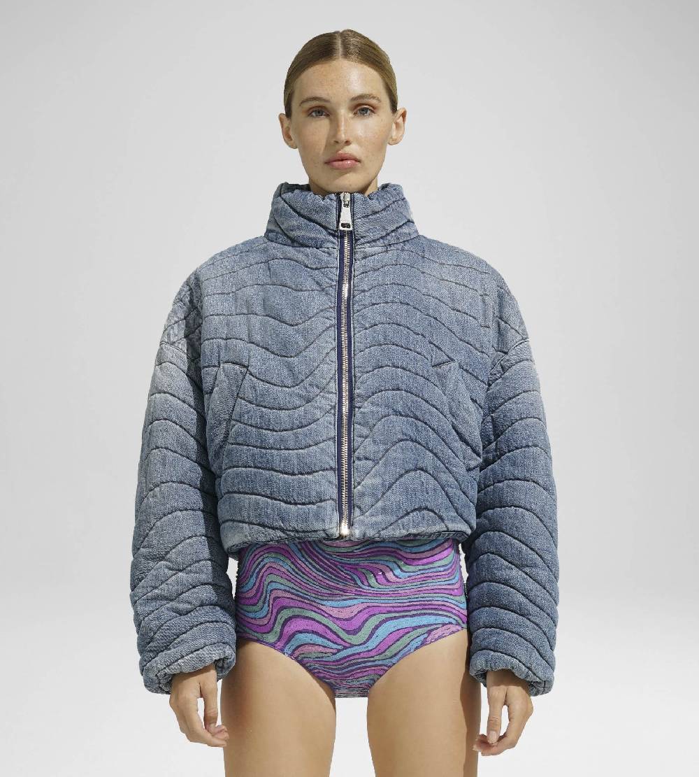 Khrisjoy WAVE JOY CROPPED DENIM MEDIUM DENIM