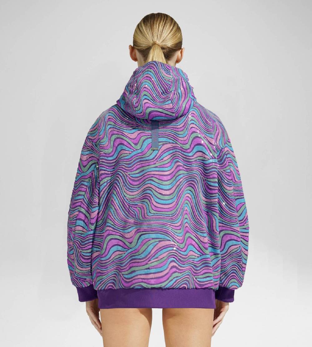 Khrisjoy WAVE PAILLETTES HOODIE MIX GRAPE