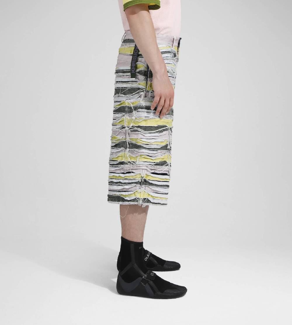 Khrisjoy LONG SHORTS DENIM STRIPES MULTICOLOR DENIM